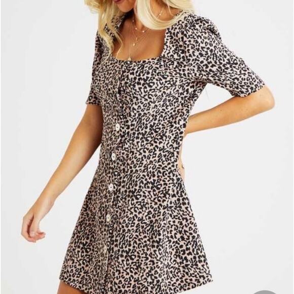 Womans altar’d state corduroy leopard print button down dress size small - Picture 1 of 6